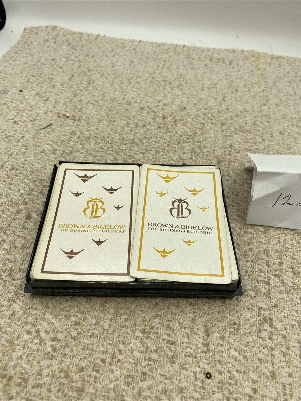 Vtg Brown & Bigelow : The Business Builders Double - Deck Playing Cards No Lid
